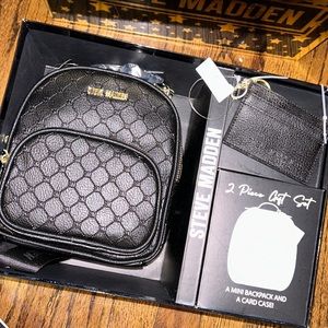 Steve madden 2 piece gift set - mini backpack and a card case